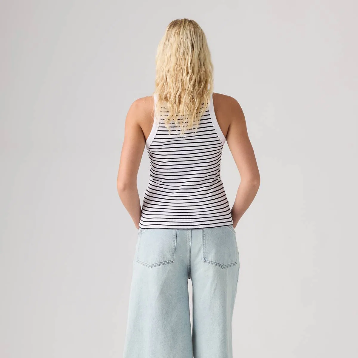 Базовая майка-борцовка Levi's, May Stripe Bright White - White — фото 4