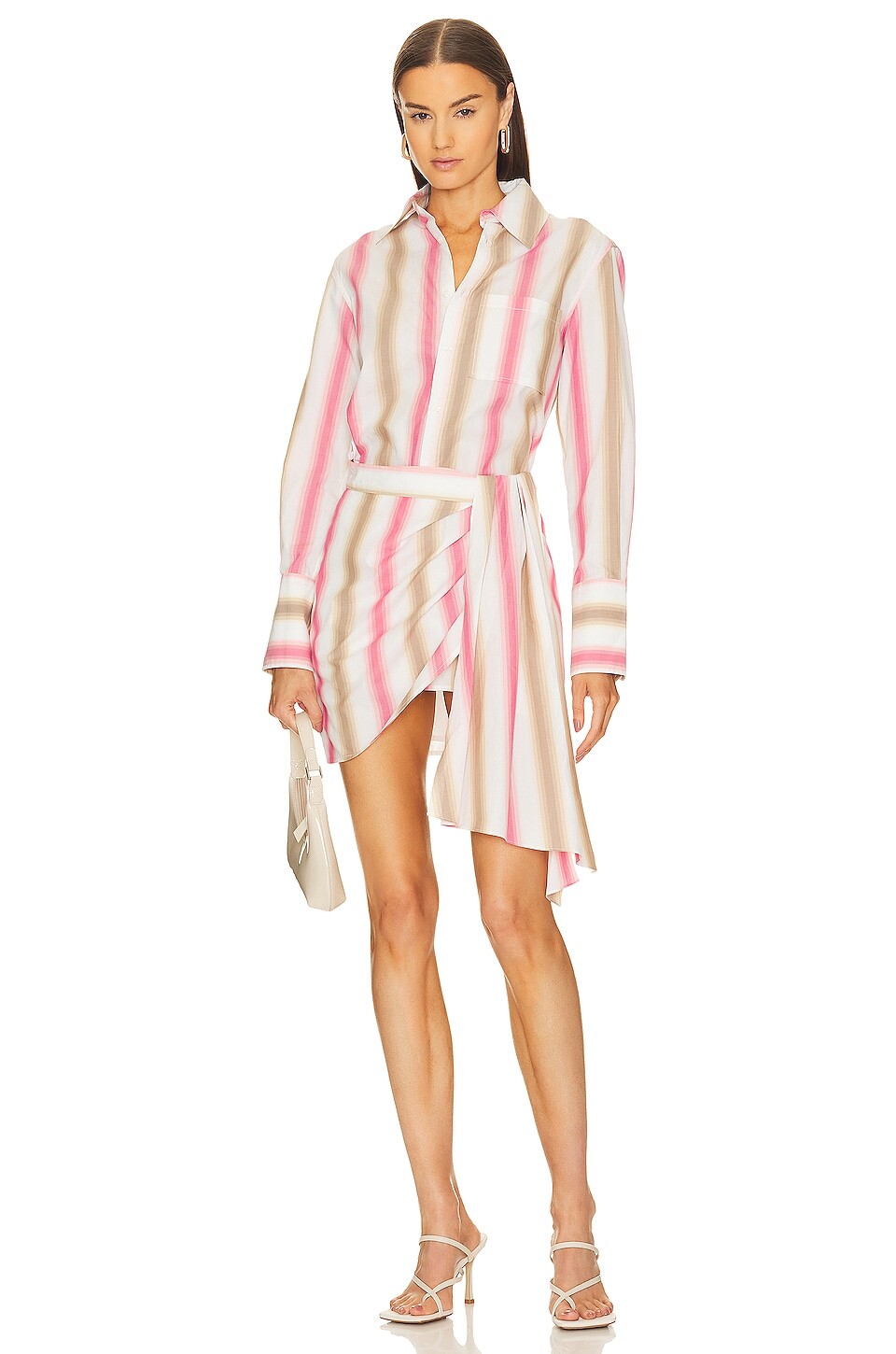 

Платье мини L'Academie Johsanna Draped, цвет Pink Beige Stripe