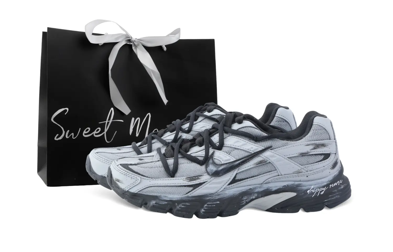 

Nike Дышащие кроссовки для бега мужские low top черный серый