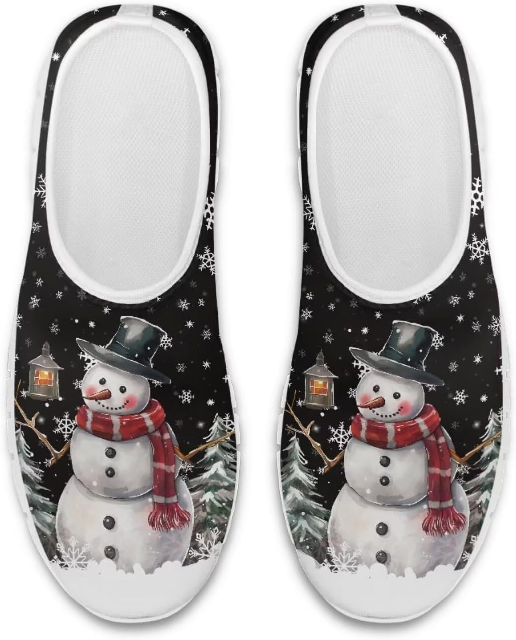 

Кроссовки Belidome Slip On для мужчин и женщин, низкие, сетчатые, легкие для бега и тренировок, Christmas Snowman