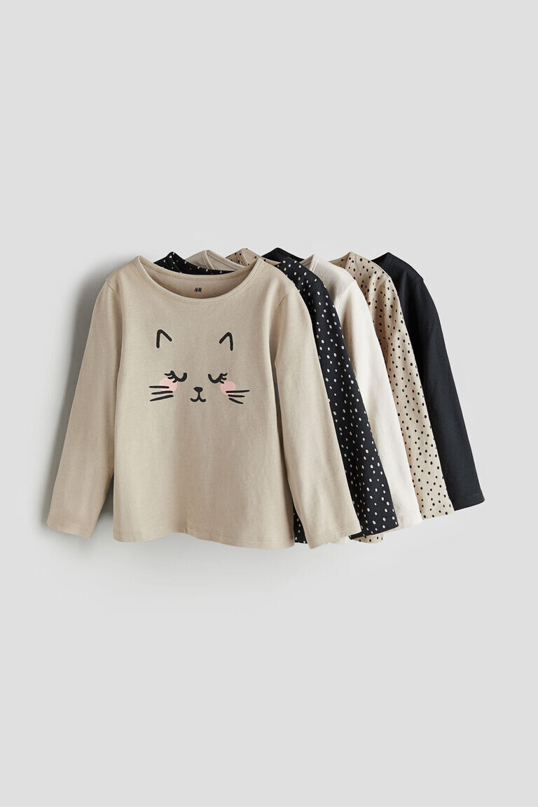 

5 пар топов с длинными рукавами H&M, бежевый