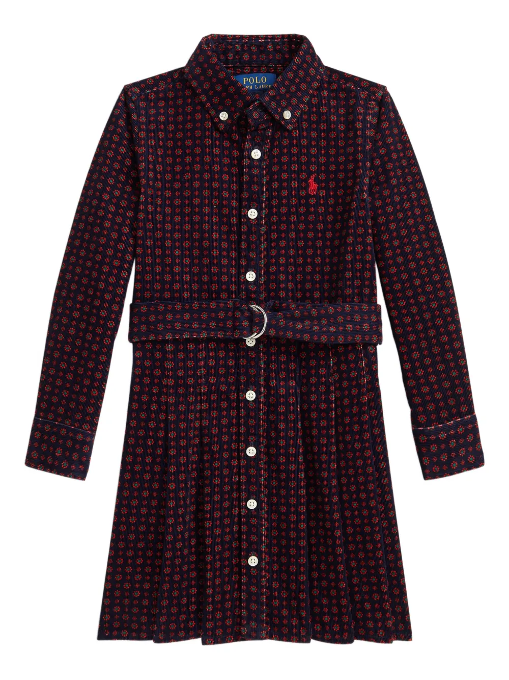 

Платье с поясом и принтом POLO RALPH LAUREN KIDS, синий