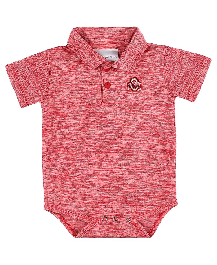 

Детский боди-поло для гольфа Ohio State Buckeyes с космическим принтом, алый (для мальчиков и девочек) Two Feet Ahead