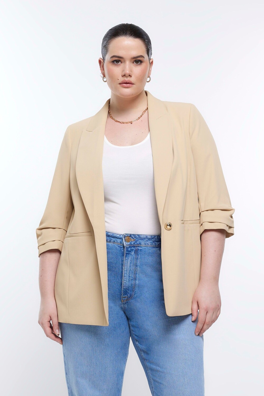 

Куртка с плиссированными рукавами River Island, коричневый