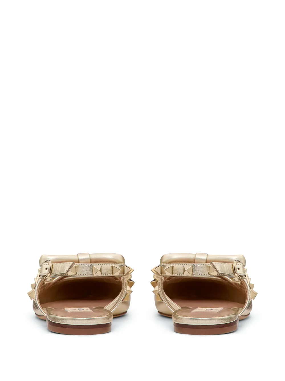 Балетки Rockstud Bow с ремешком на пятке VALENTINO GARAVANI, золотой — фото 3