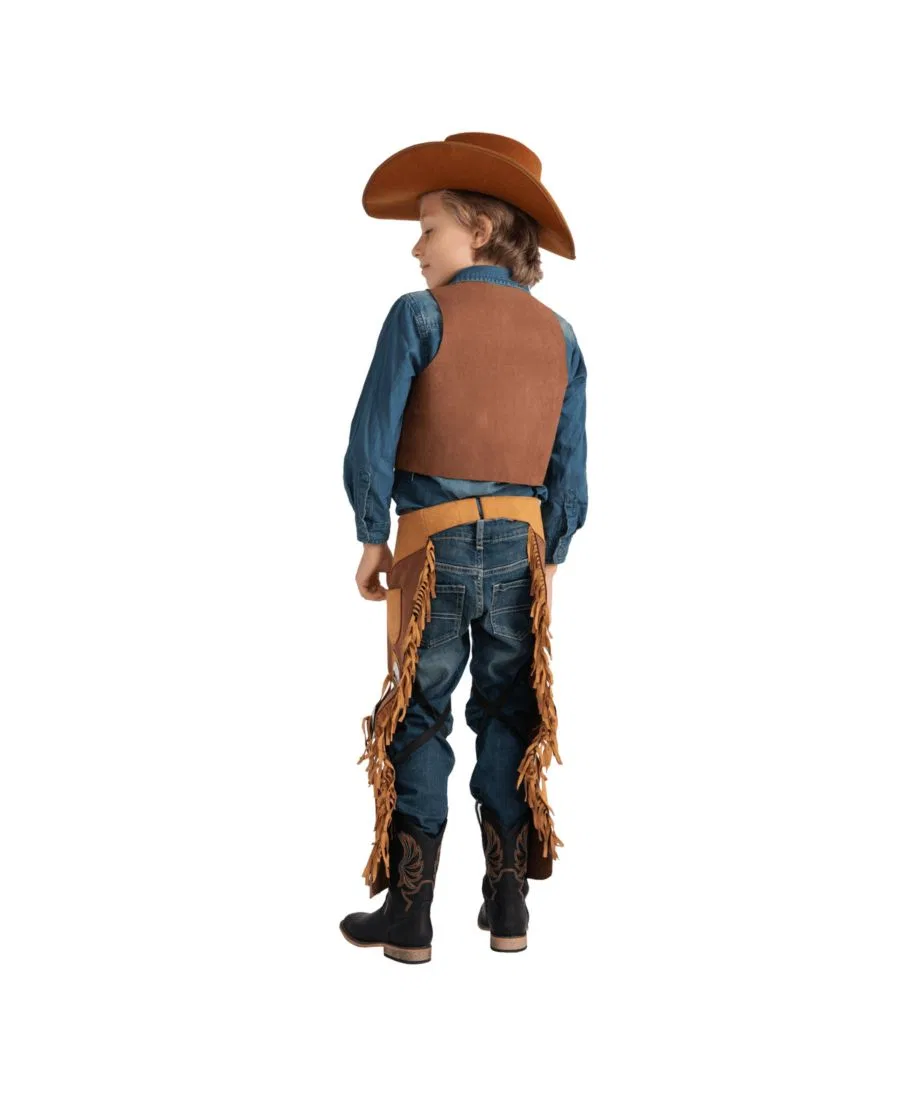 Детский костюм ковбоя (чапсы и жилет) для мальчиков и девочек Dress Up America, коричневый — фото 2