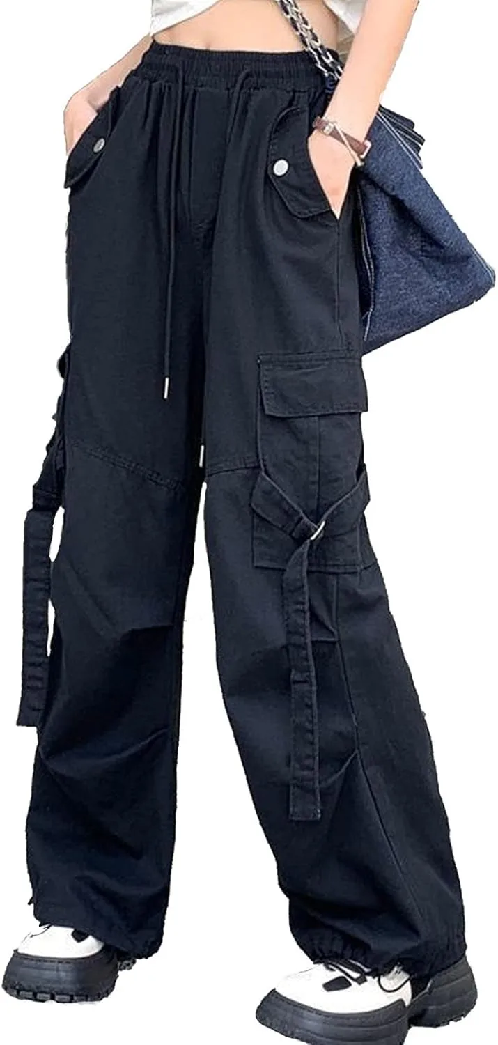 

Hopecn Cargo Pants Y2K женские высокие мешковатые джинсы с множеством карманов HOPECK