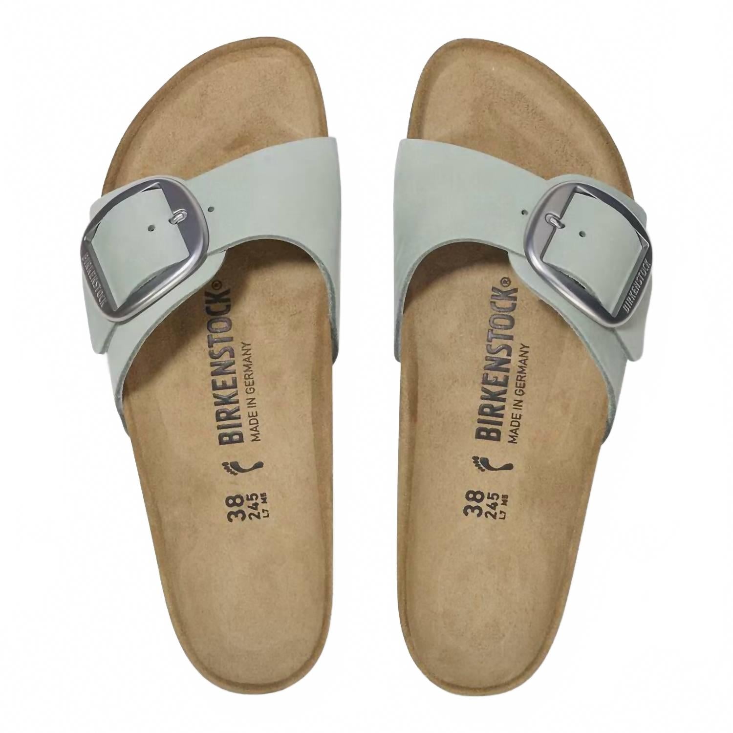 Женские сандалии Madrid с большой пряжкой в чистом шалфейном цвете Birkenstock, Pure Sage — фото 2
