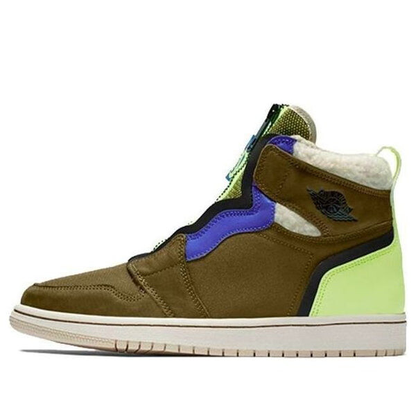 Кроссовки 1 ретро высокая молния Air Jordan, зеленый