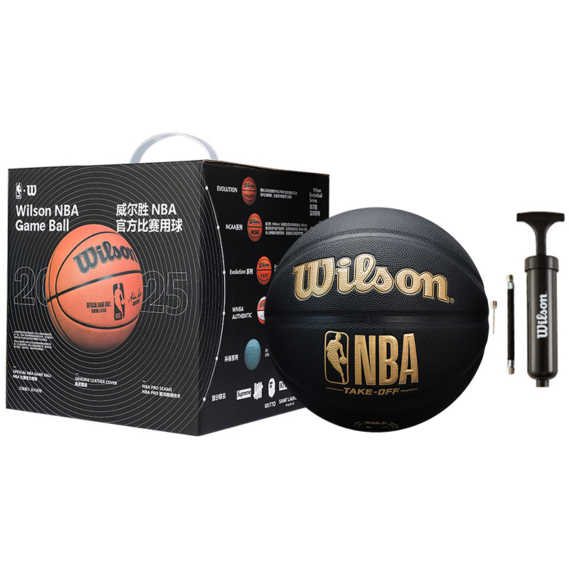 

Wilson Мяч баскетбольный NBA TAKE OFFWZB532 PU Classic Black Gold Size 7 для соревнований и тренировок, унисекс