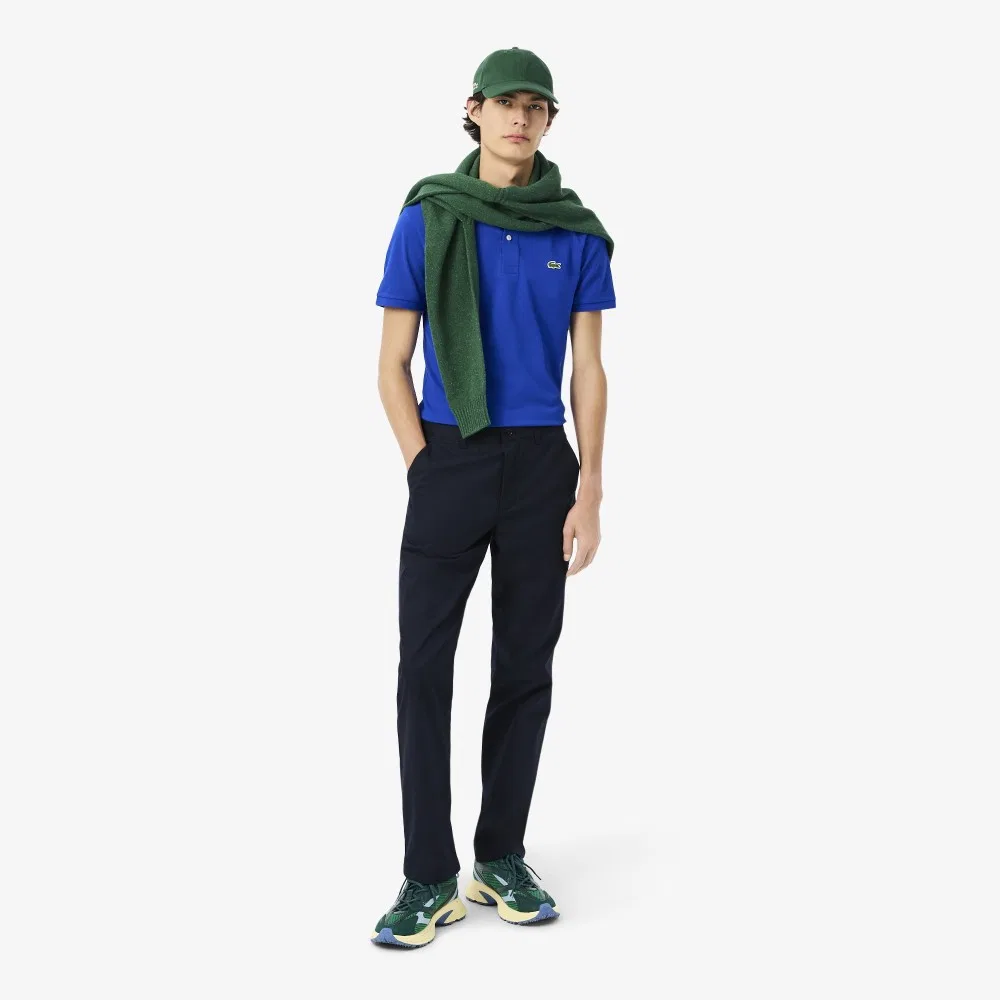 Мужские чиносы прямого кроя тёмно-синие от Lacoste — фото 4