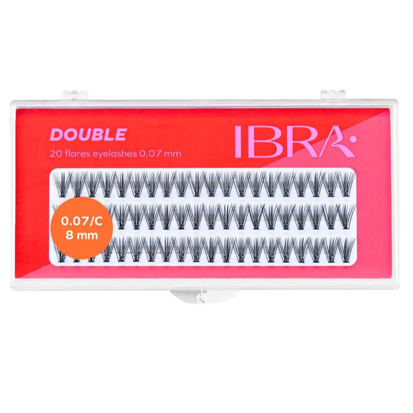 

Пучки ресниц 8 мм, 60 шт./1 упаковка. Ibra Makeup Double