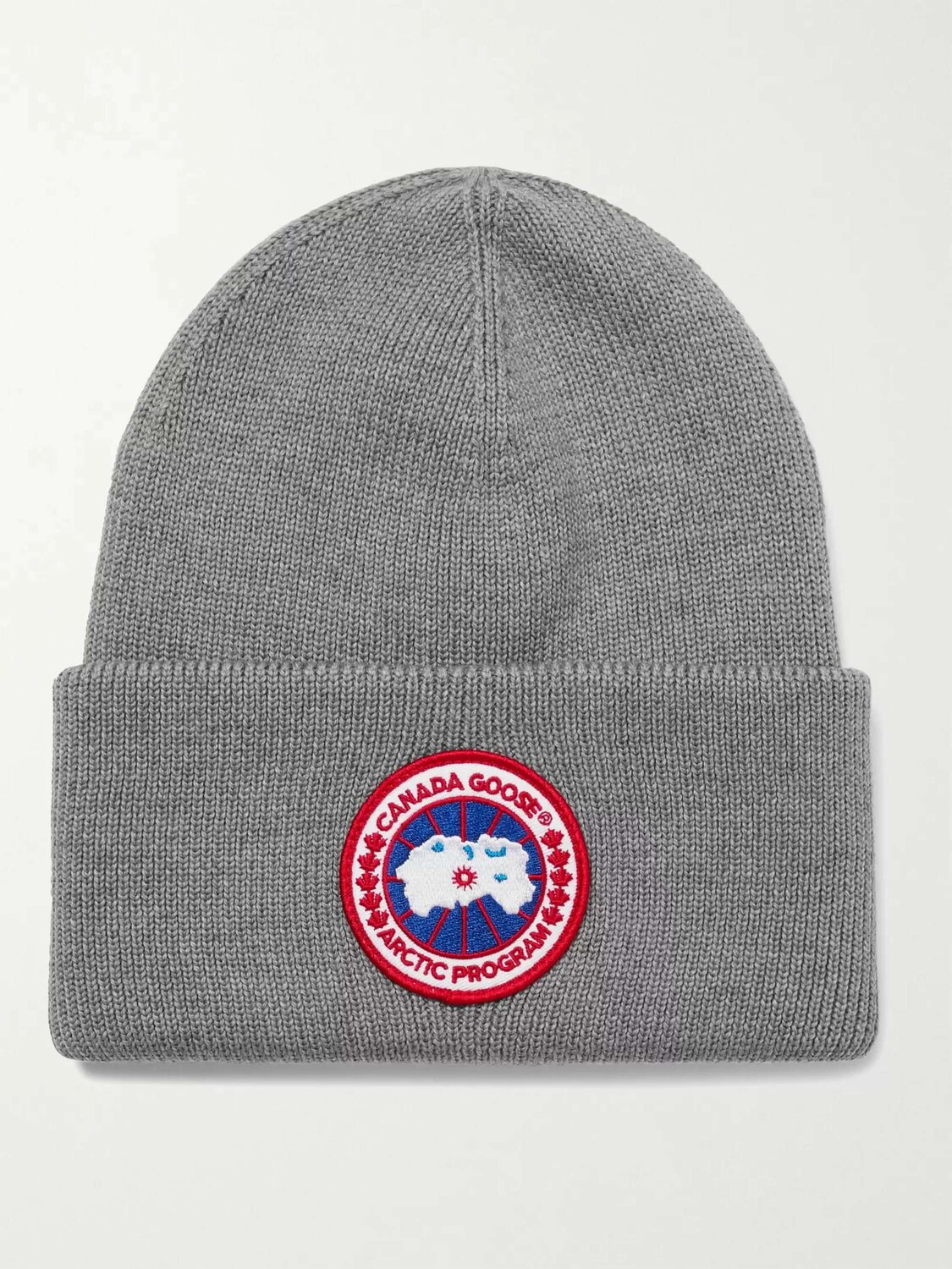 

Шапка-шапка из мериносовой шерсти с аппликацией логотипа CANADA GOOSE, серый