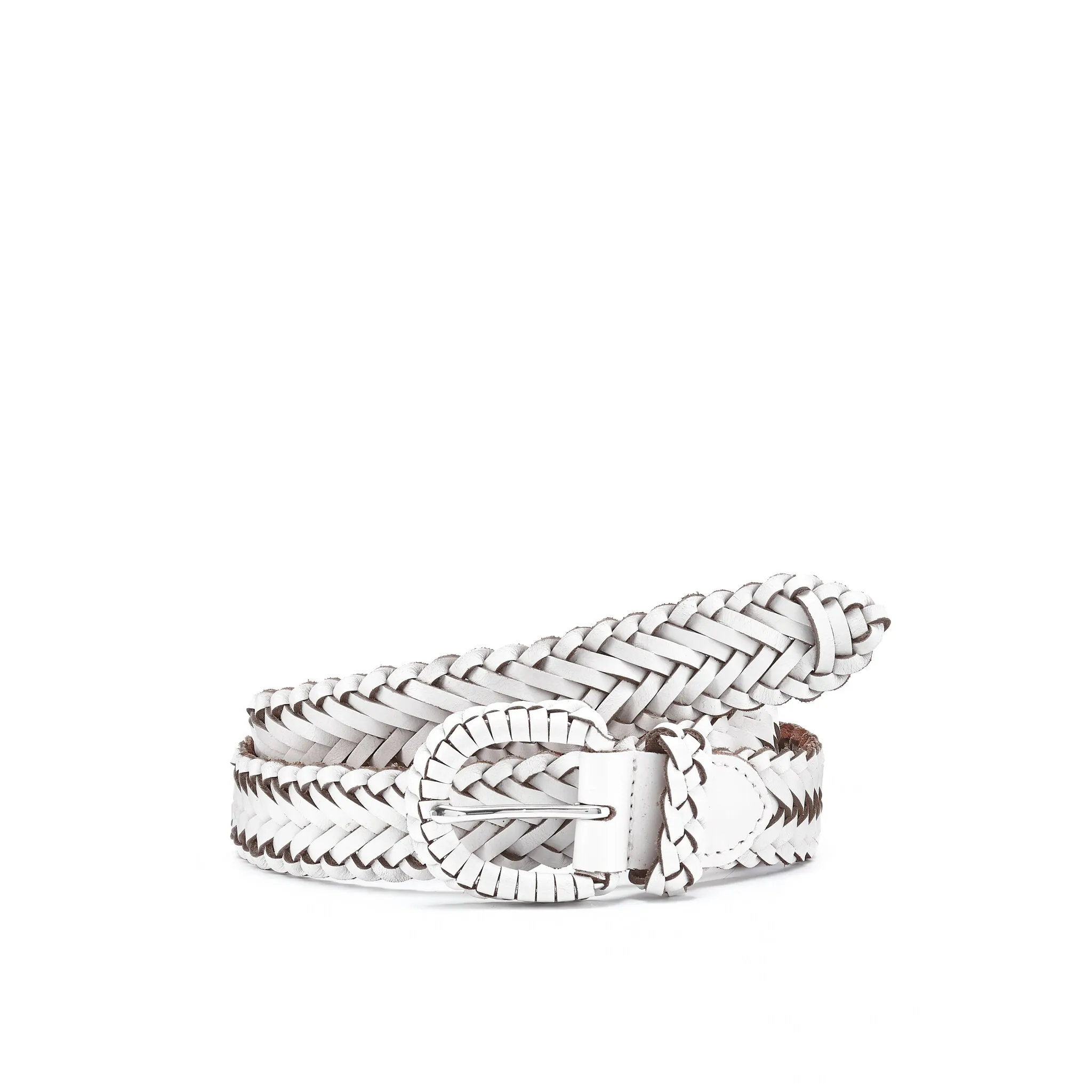 

LASCANA плетеный ремень, кожаный ремень, легкая регулировка, набедренный ремень, белый