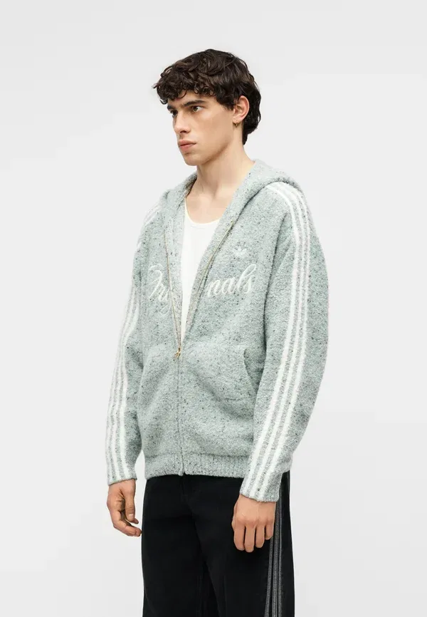 Худи-кардиган Adidas Originals, льняной зелёный — фото 4