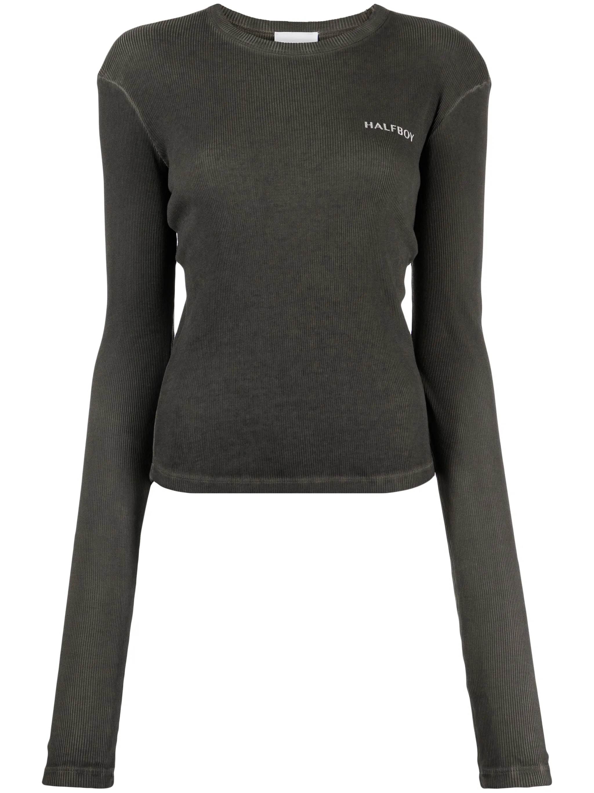 

Футболка в рубчик с логотипом Halfboy, серый