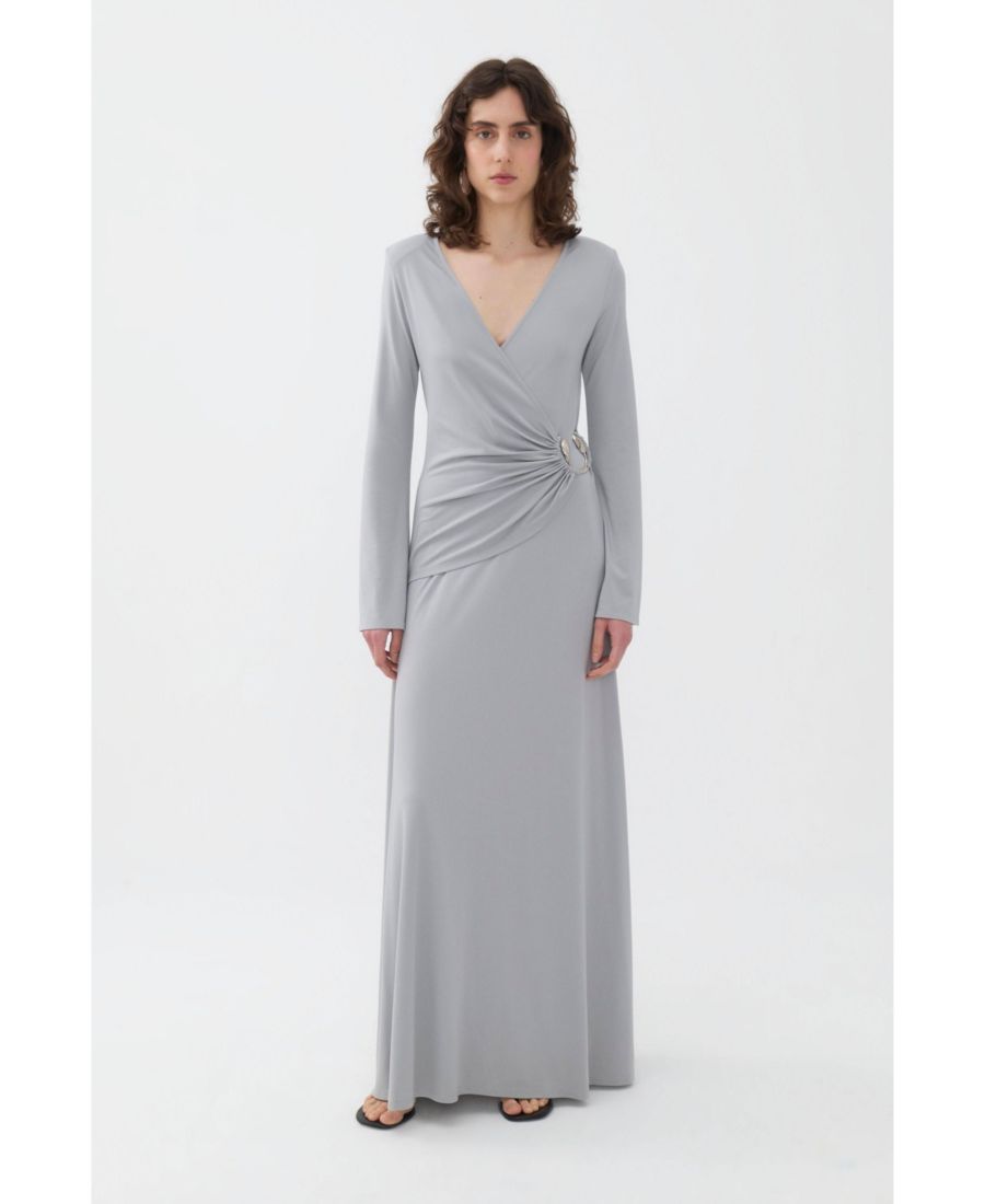 

Женское двубортное платье с декоративными элементами NOCTURNE, Grey