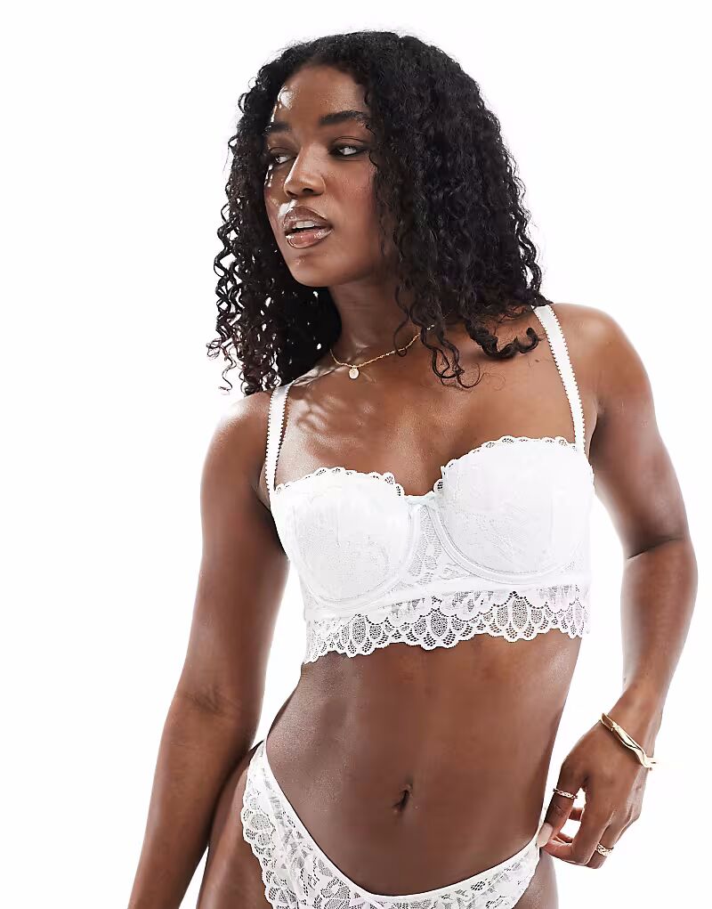 

New Look - кружевной многофункциональный бюстгальтер без бретелек белого цвета