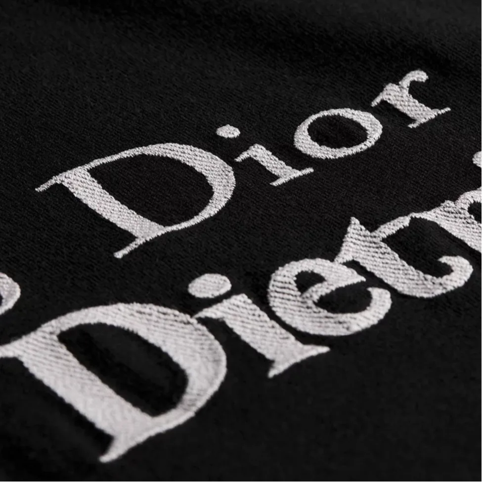 DIOR Футболка мужская черная с круглым вырезом умеренного прямого кроя — фото 3