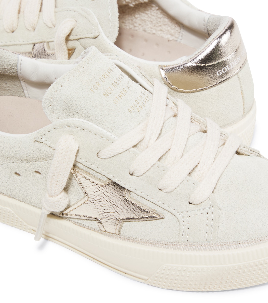 Майские замшевые кроссовки Golden Goose Kids, бежевый — фото 4