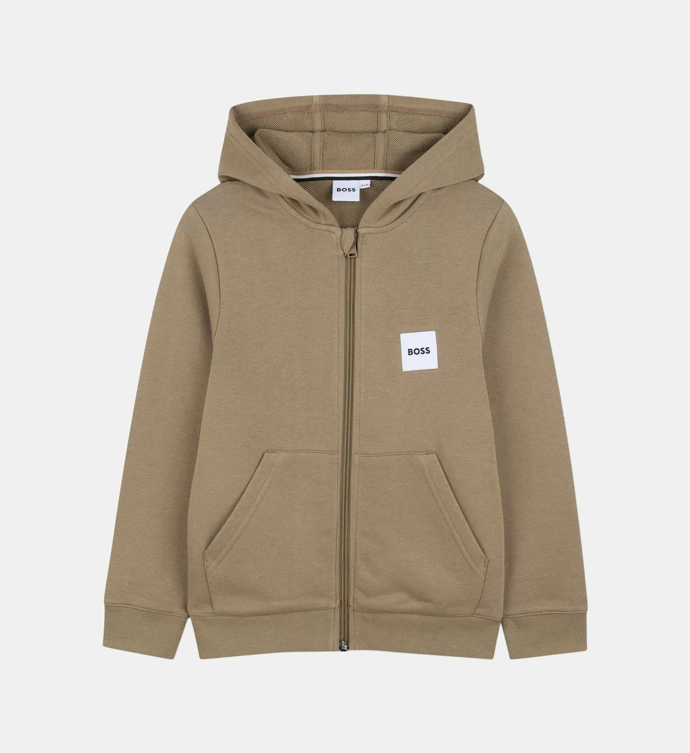 Толстовка на молнии с капюшоном Boss Kidswear, бежевый — фото 2