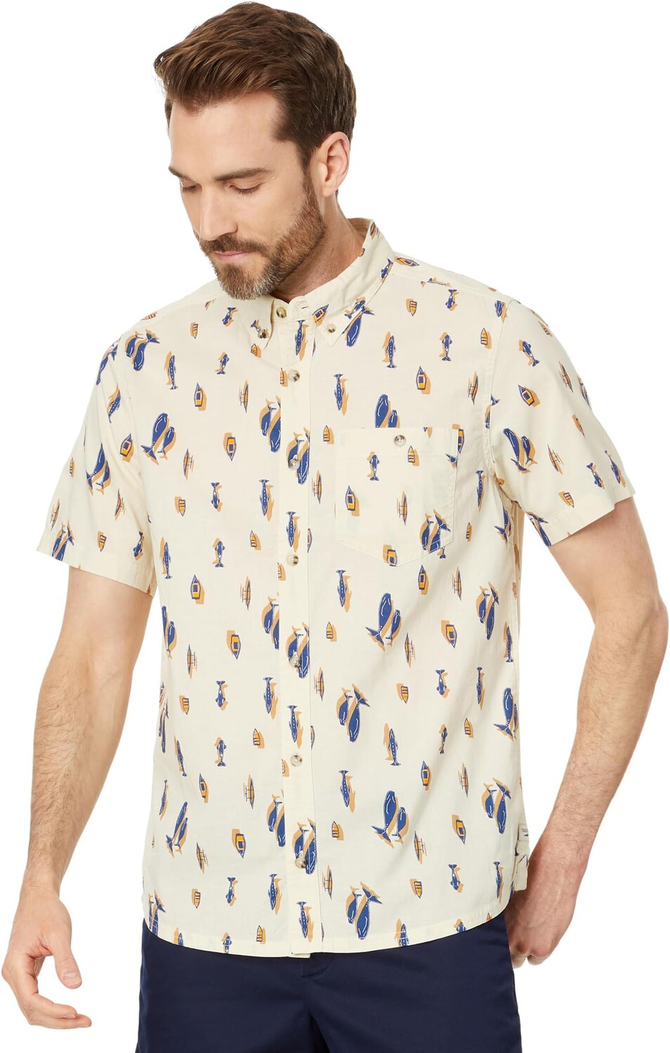 

Рубашка Toad&Co Mattock II Short Sleeve Shirt, цвет Cornflower Boat Print