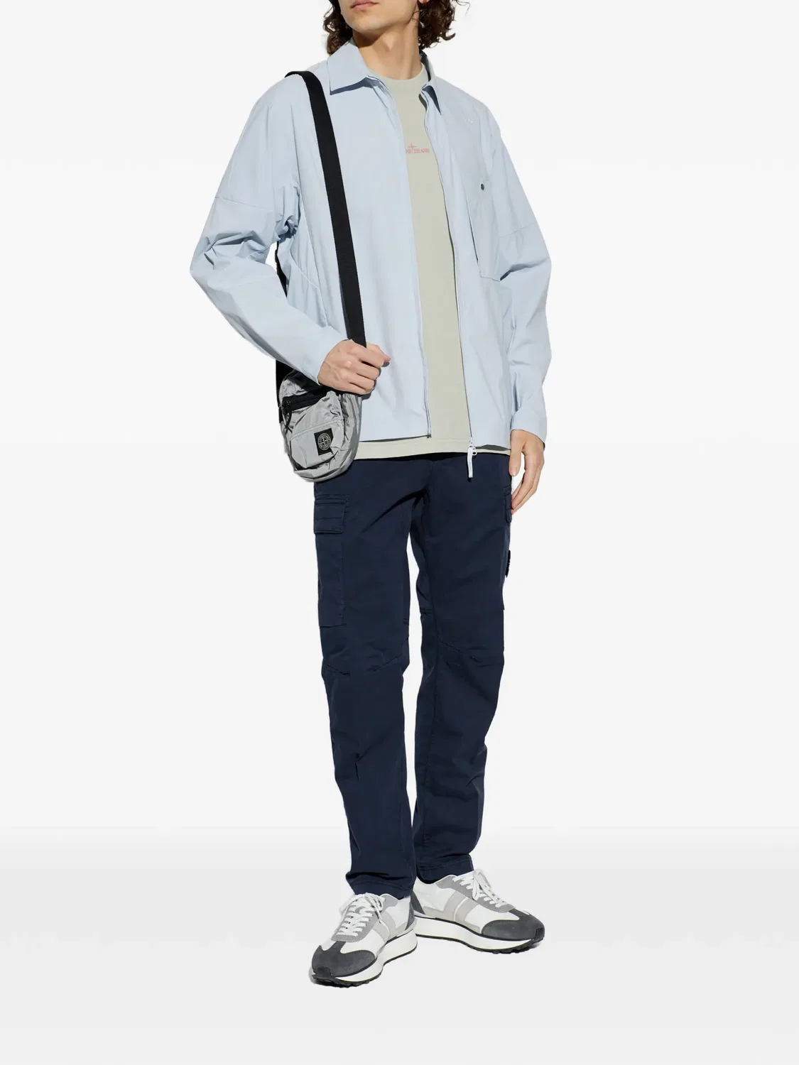 Рубашка на молнии с нагрудным карманом Stone Island, синий — фото 2