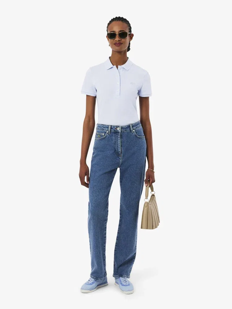 Футболка поло LACOSTE Mini Pique Slim Fit, Lavender — фото 4