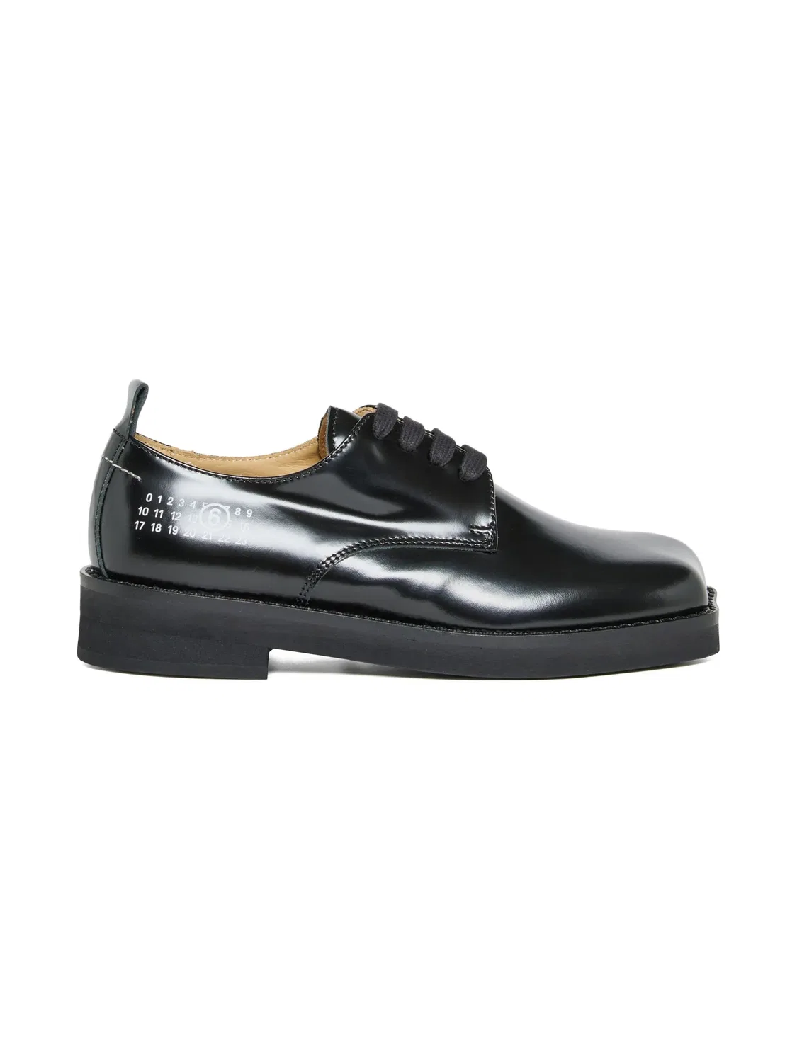 Кожаные туфли с шнуровкой MM6 Maison Margiela, черный