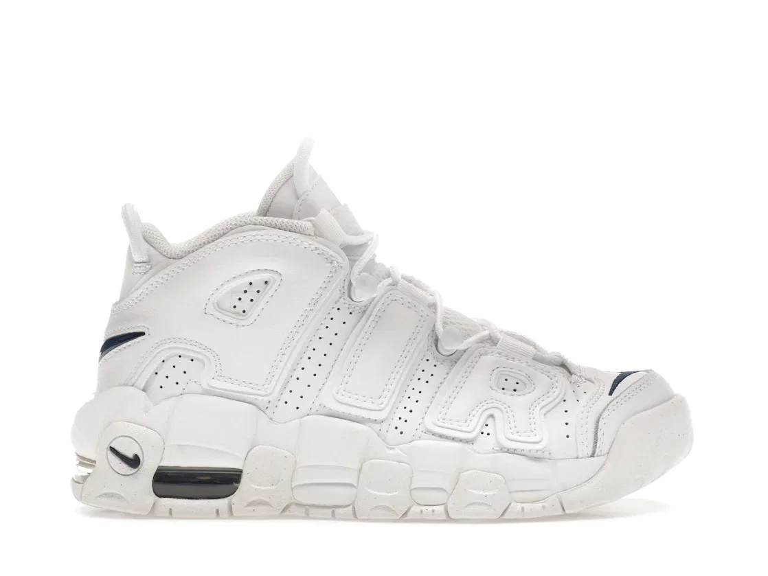 Детские кроссовки для мальчиков с воздушной амортизацией Nike Air More Uptempo Nike, White/Midnight Navy/White
