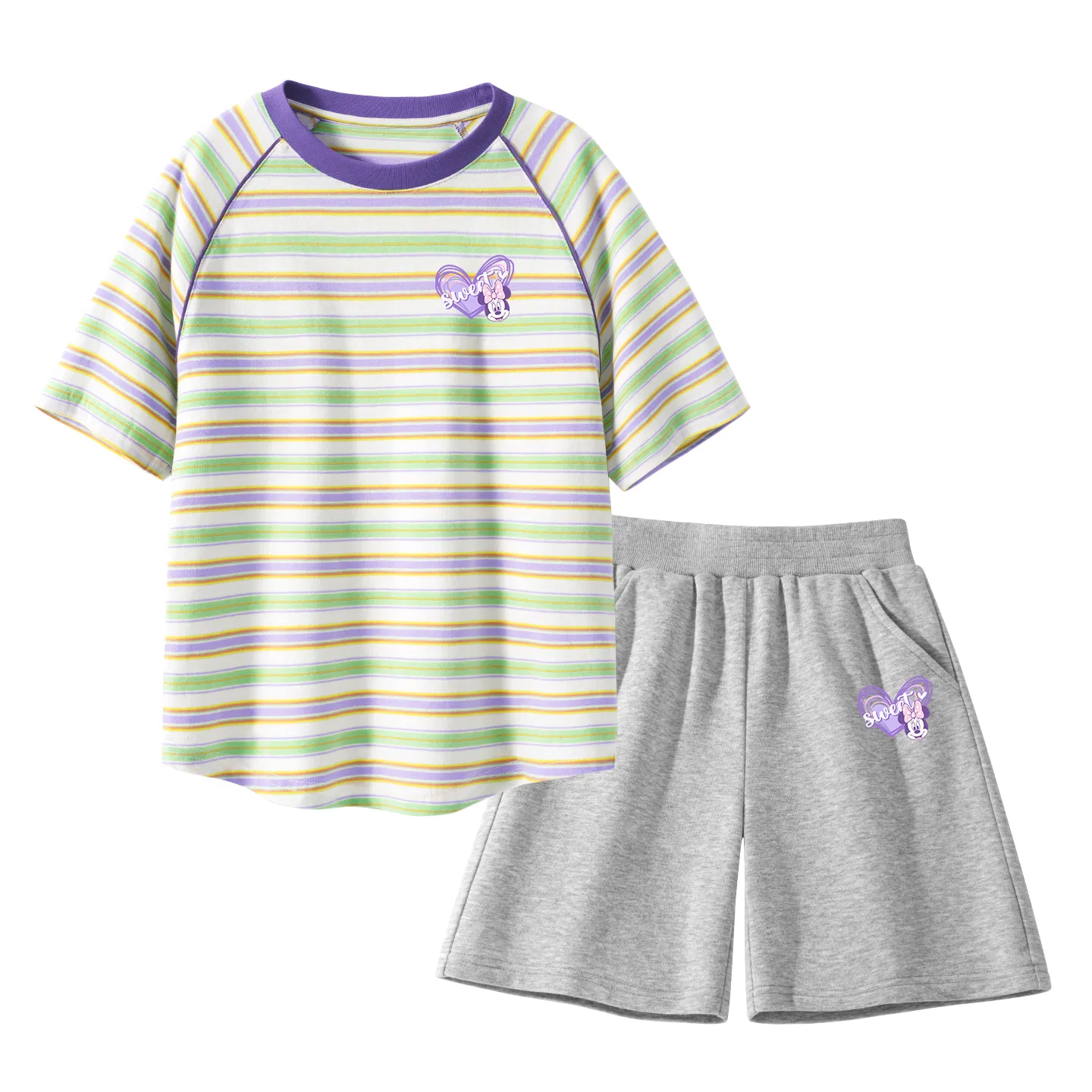 Детский спортивный костюм с круглым вырезом, Disney, Purple Stripes, Gray
