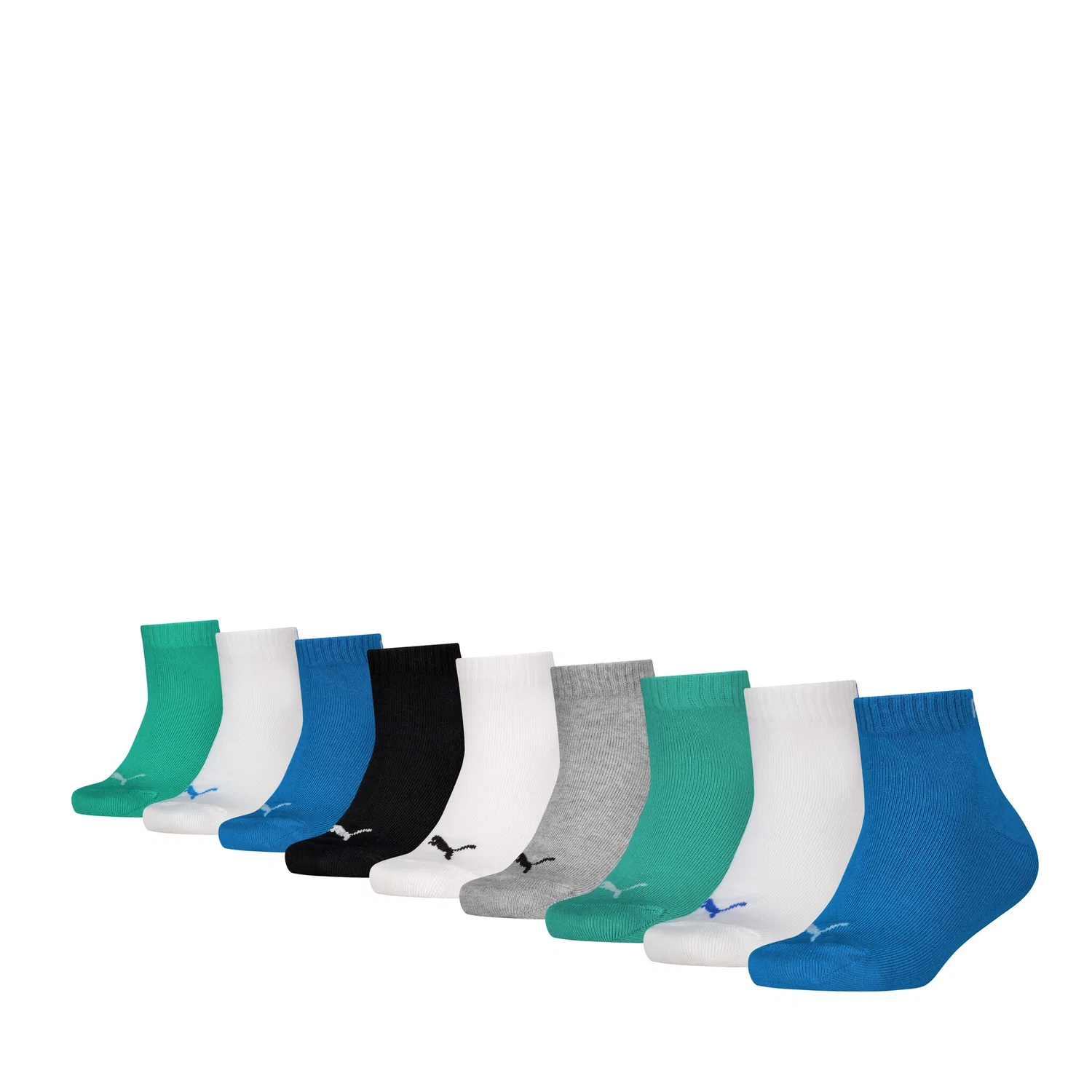 Детские спортивные короткие носки Puma, Blue/Green Combo