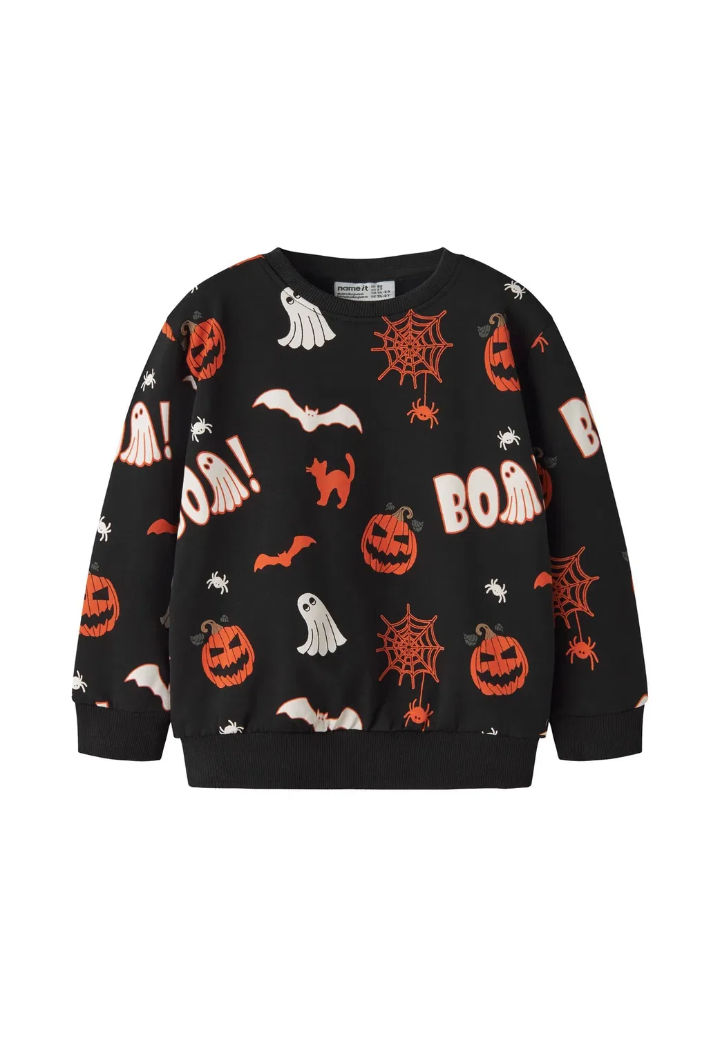 Nmnovar nreg sweat box bru unisex - толстовка Name It, Black — фото 2