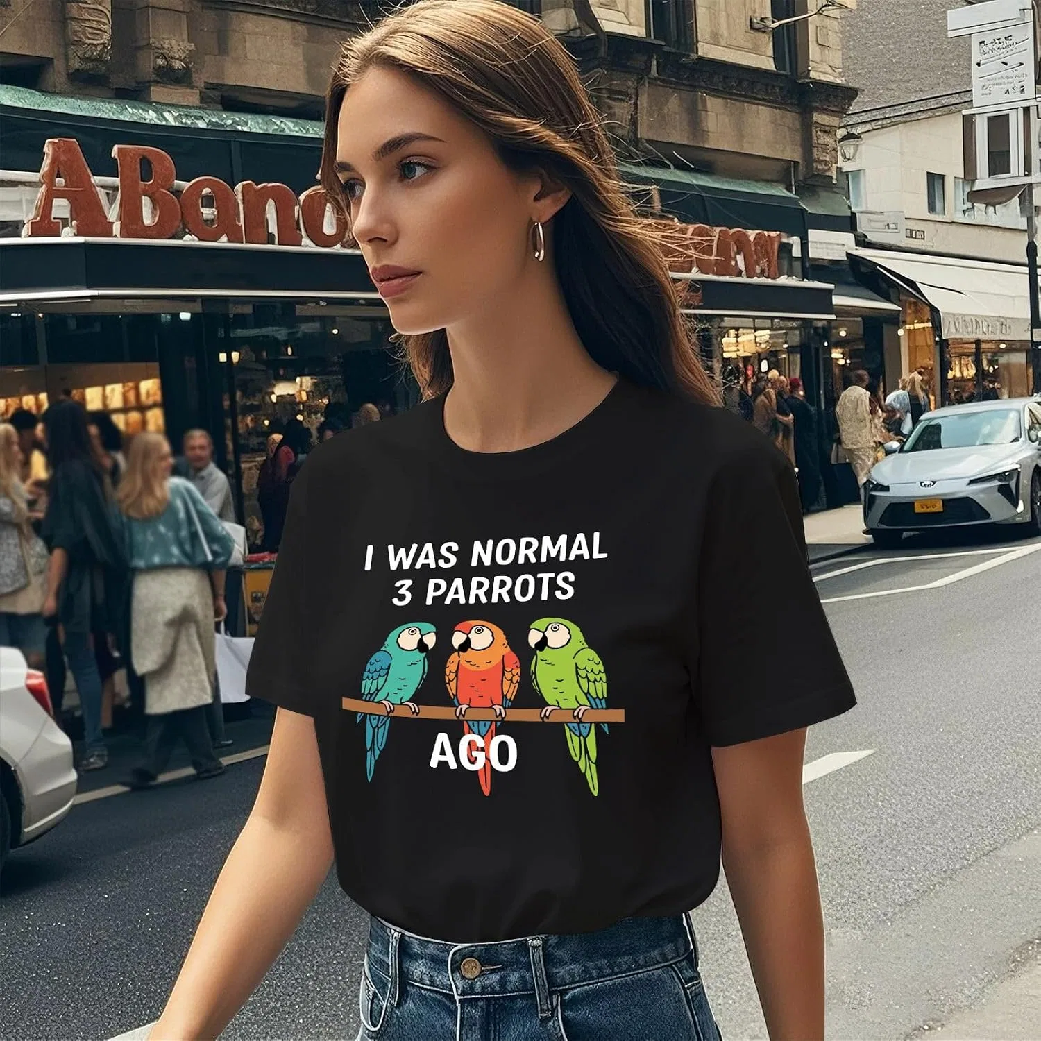 Футболка с графическим принтом для женщин, Regular Fit, Shirt-003, Allblack — фото 3