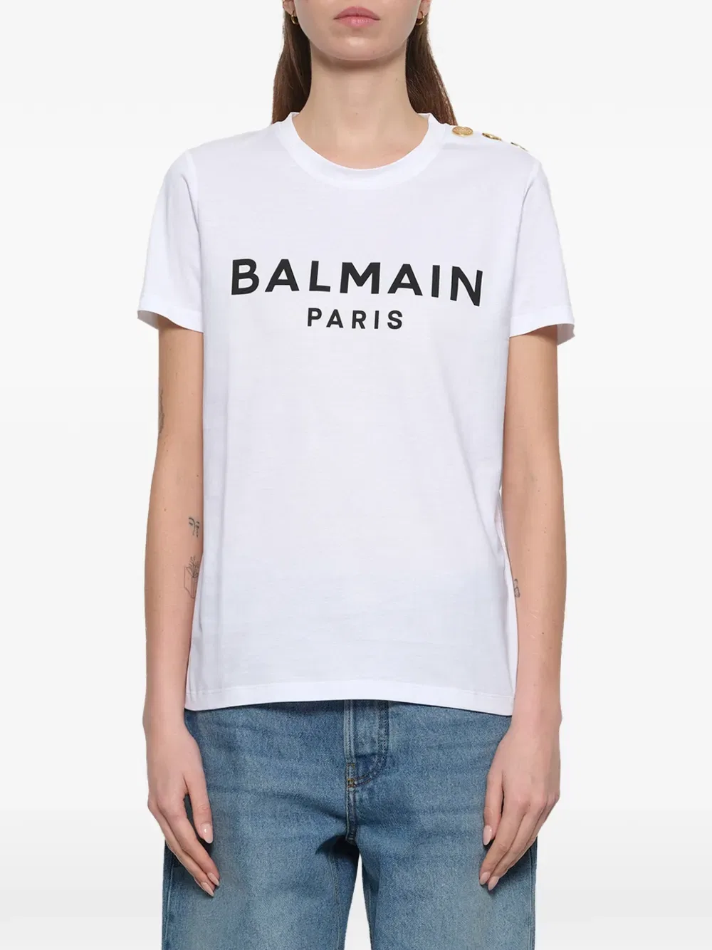Футболка трикотажная Balmain, белый — фото 4