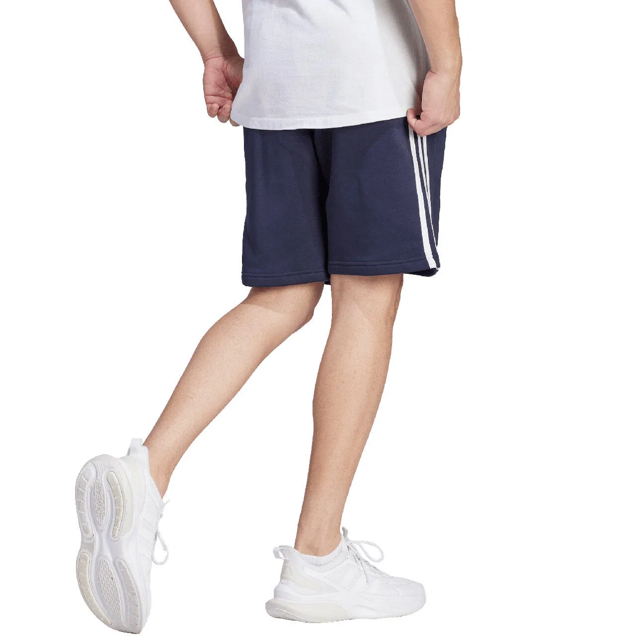 Мужские спортивные шорты с флисом adidas Essentials Fleece 3-Stripes Shorts, Navyblau — фото 2