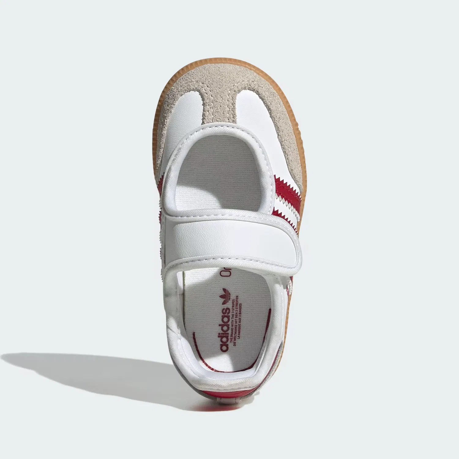 Детские кроссовки на липучке Samba Jane Adidas Originals, белый/красный/gum — фото 2
