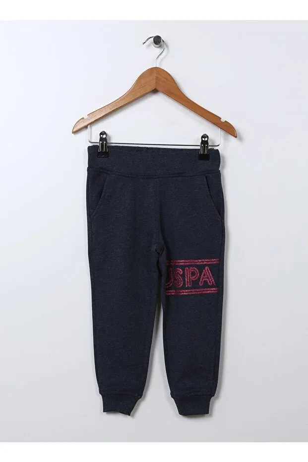 Детские спортивные штаны для девочек с эластичной манжетой U.S. Polo Assn., Navy Blue