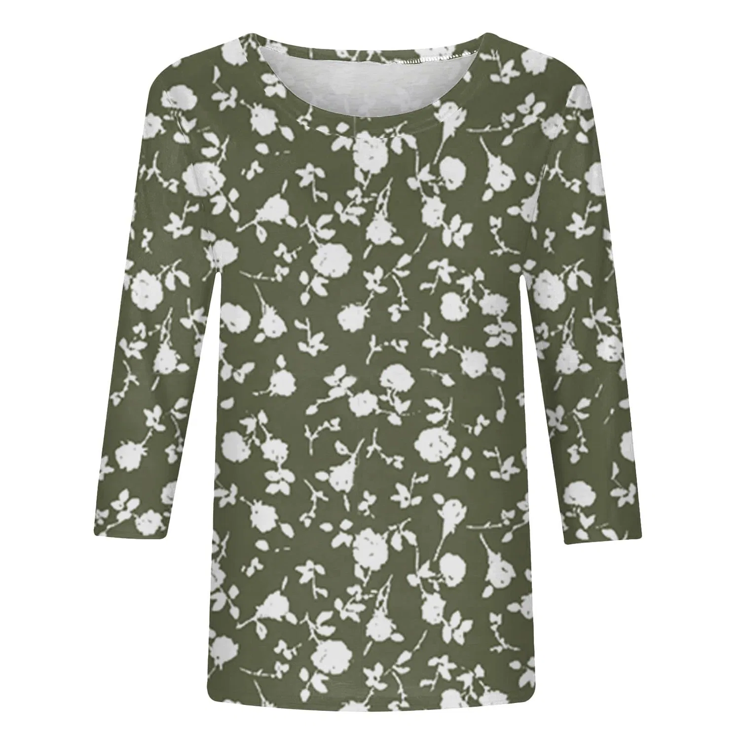Женская футболка с принтом Plus Size T-Shirts 3/4 Sleeves, Ag #2 — фото 4