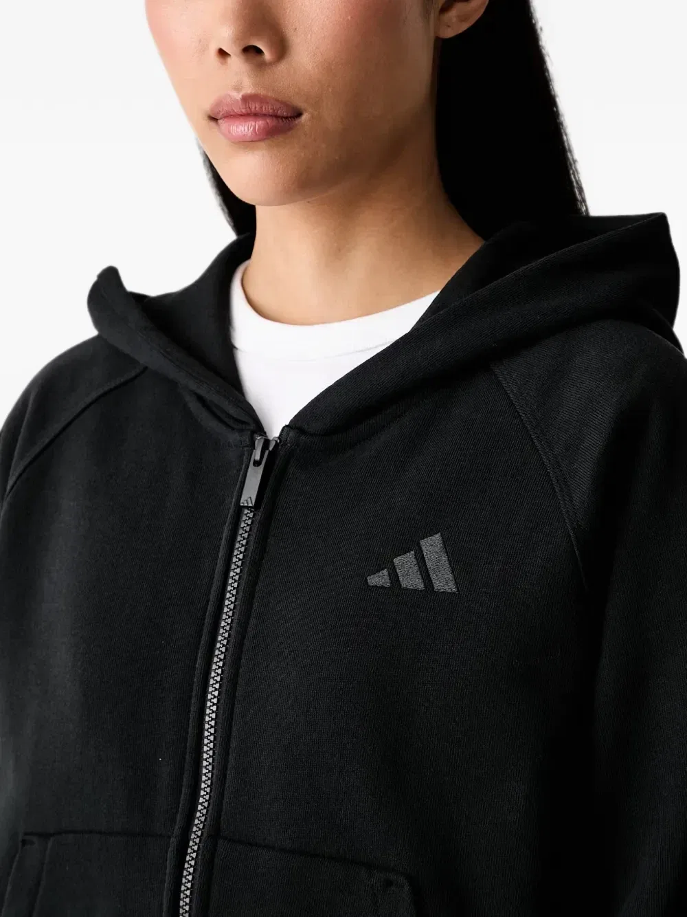 Куртка-толстовка Kit с небольшим логотипом Adidas, черный — фото 4