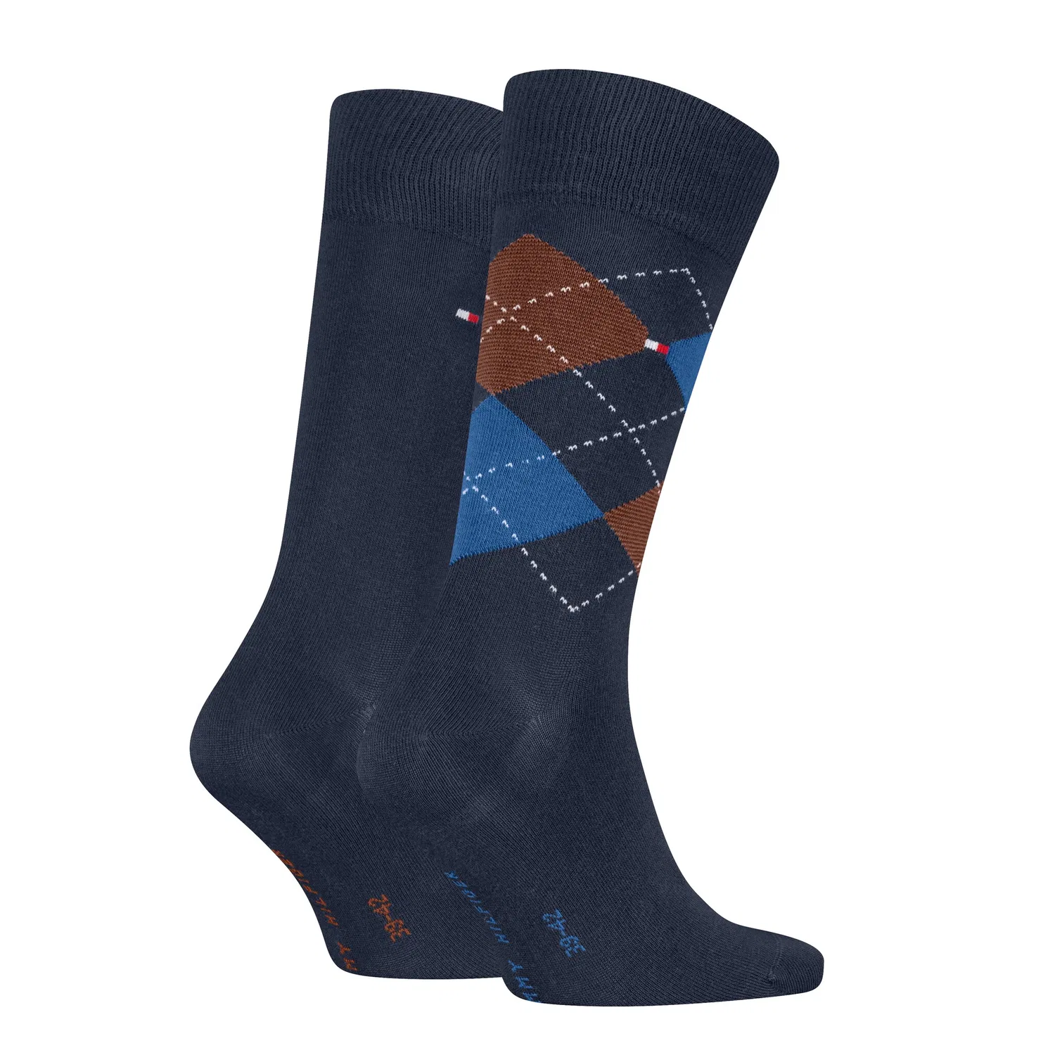 Мужские носки с классическим узором Argyle Tommy Hilfiger, Chestnut/Navy — фото 2