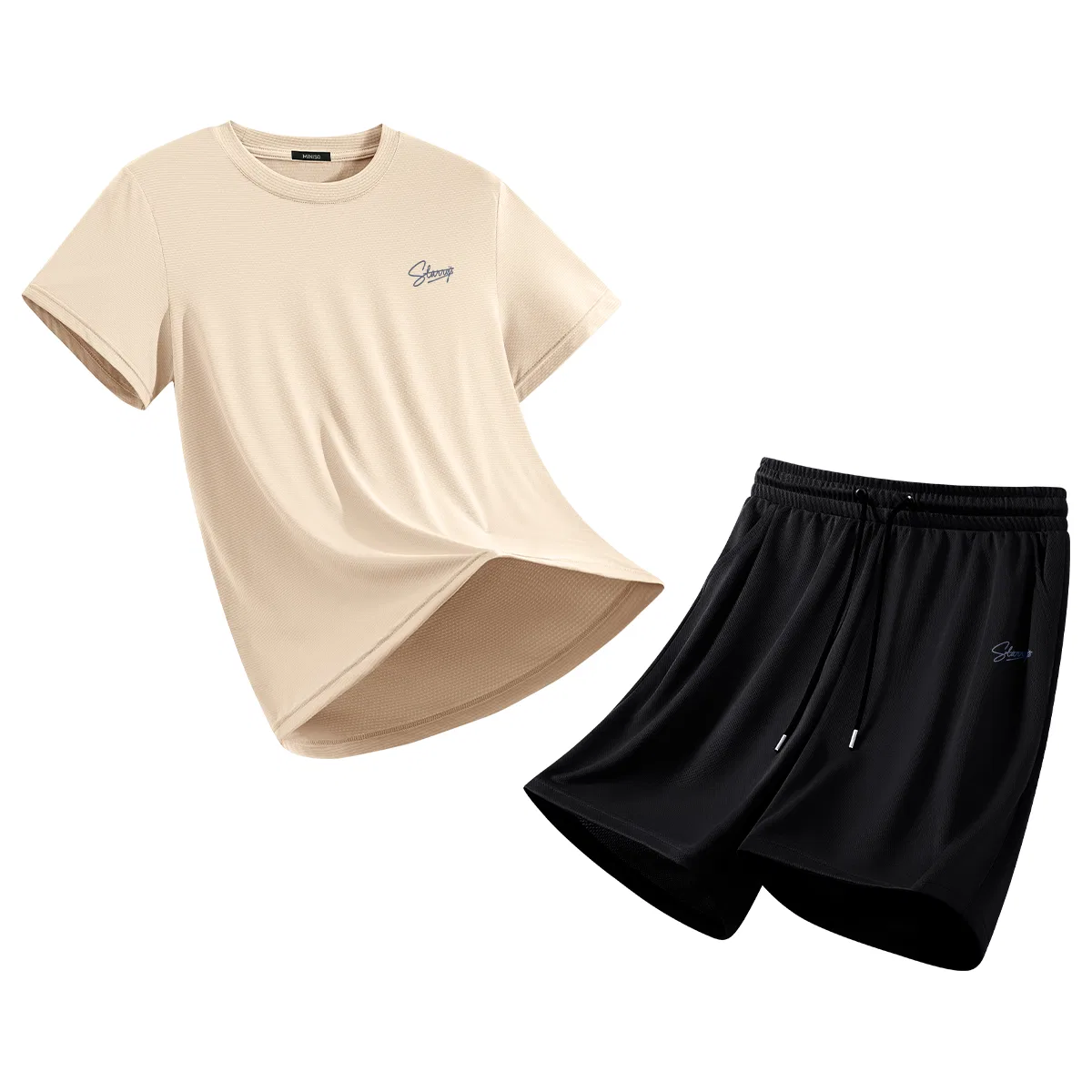 Детский спортивный костюм хлопковый MINISO, Khaki + Black