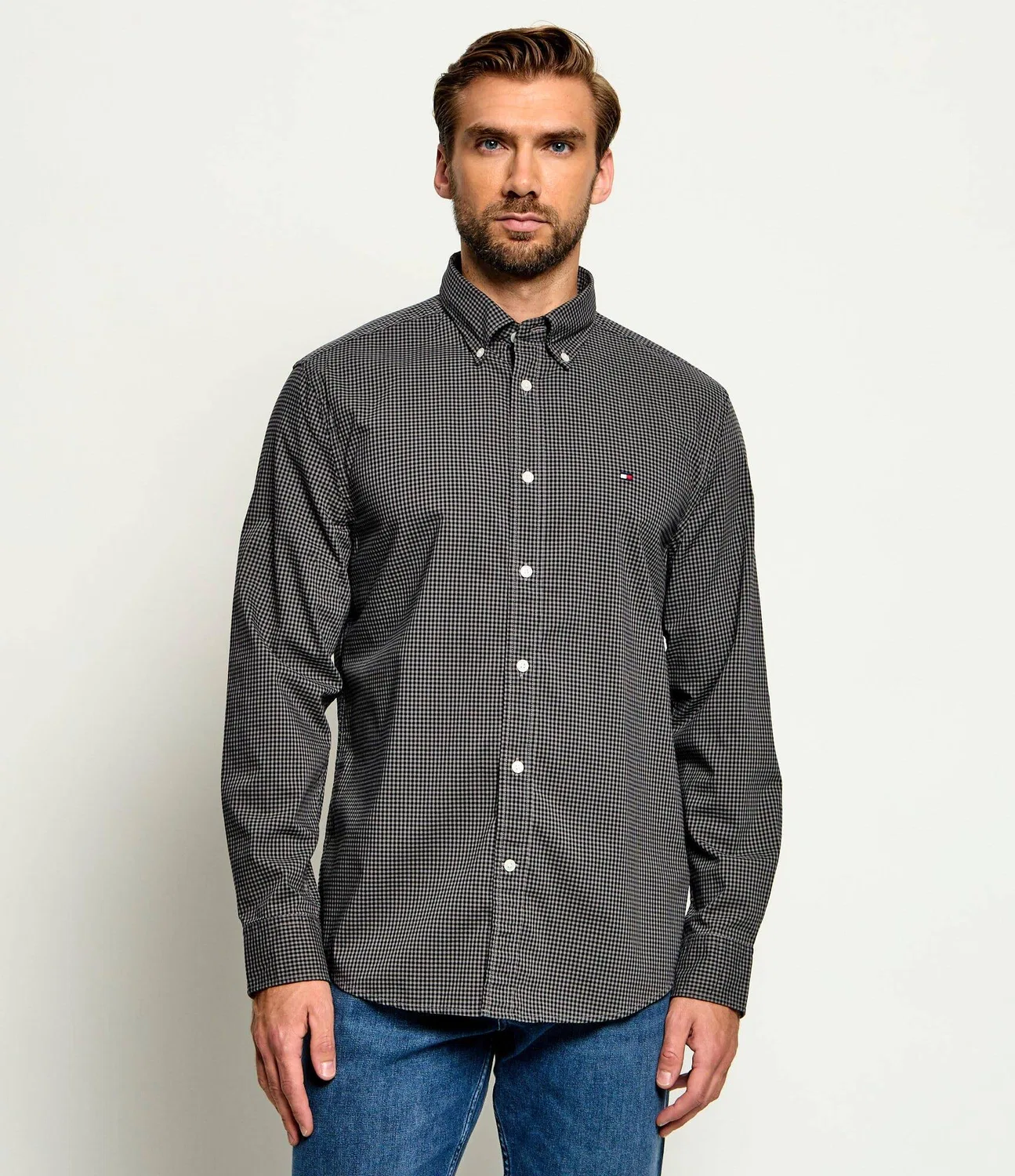 Рубашка с длинным рукавом Th Flex Tommy Hilfiger, Grigio — фото 3