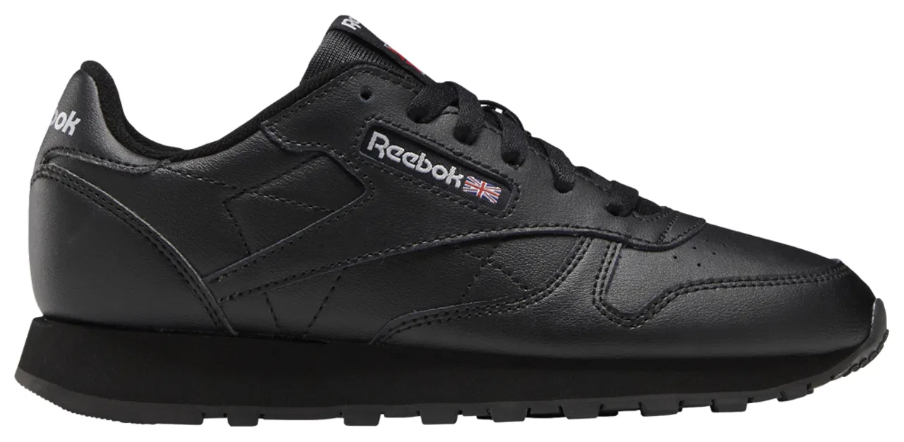 Кроссовки Reebok Classic Leather для мальчиков, кожаный верх, черный