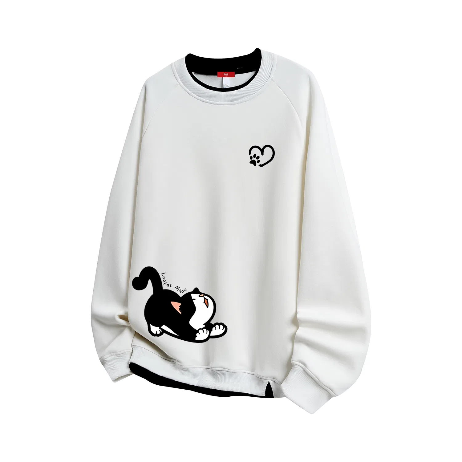 Детский свитшот с принтом Unisex Crew Neck Moderate Mock Two Piece MIIOW, White