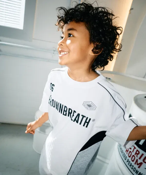 Детская футболка быстросохнущая, Kids quick drying block tee, BROWNBREATH, белый