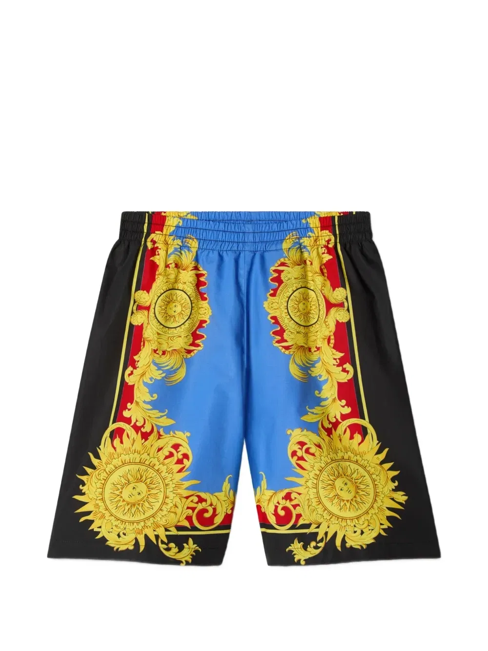 Поплиновые шорты с принтом Versace Kids, синий