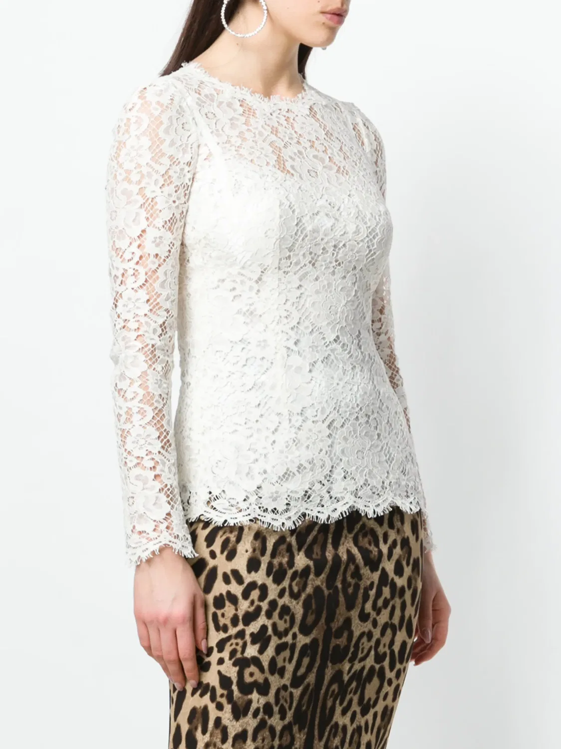 Топ из цветного кружева Dolce & Gabbana, белый — фото 3
