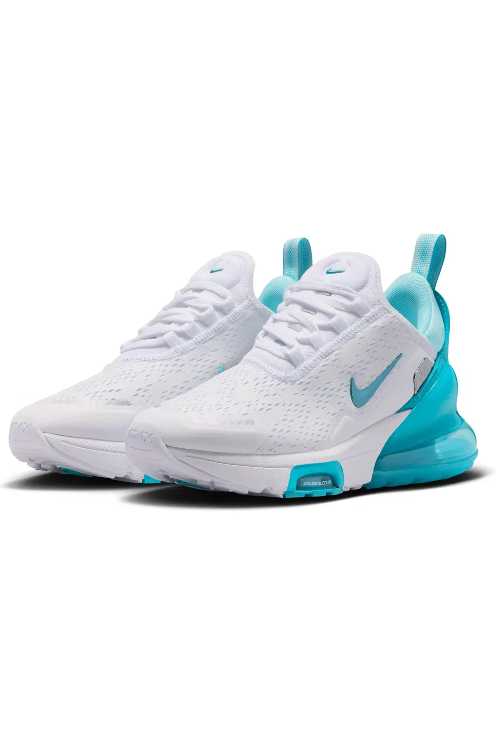 Детские кроссовки с амортизацией Air Max 270 Premium Nike, White/Copa/Teal Tint/Blue
