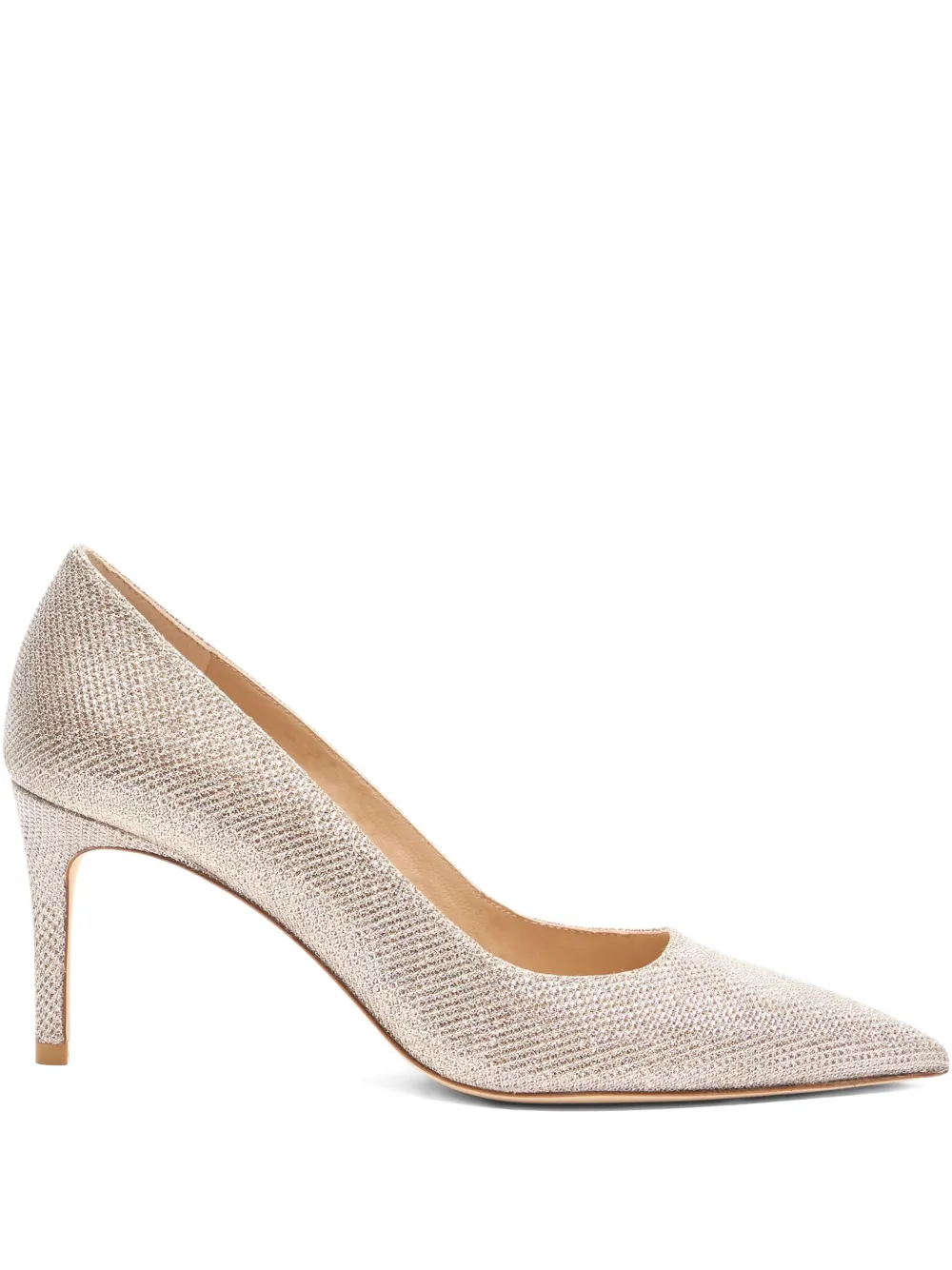 Туфли Stuart Power 75 с заостренным носком и блестками Stuart Weitzman, нейтральный